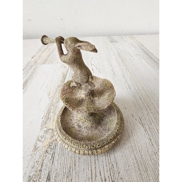 Vintage rabbit bunny fountain water village mini AS IS decor spring Easter - Picture 4 of 9